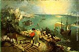 Pieter the Elder Bruegel Landscape with the Fall of Icarus painting